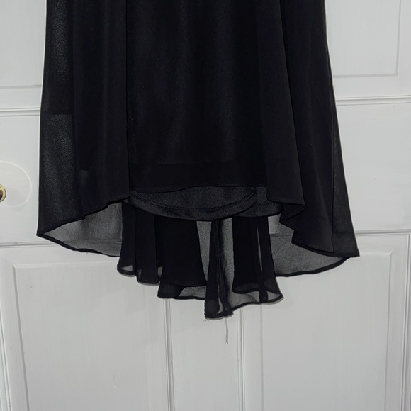 Womens black beach high/low dress/sundress size large with polyester lining. - Picture 5 of 7
